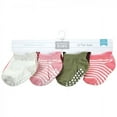 thumbnail image 2 of Hudson Baby Infant Girl Non-Skid No-Show Socks, Pink Green, 2-4 Toddler, 2 of 8