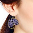 thumbnail image 4 of AeraVida Exquisite Classy Purple Amethyst Healing Charm Tree of Life Filigree Brass Earrings, 4 of 4