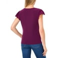 thumbnail image 2 of CeCe womens  Double Ruffle Scalloped Embroidery Top, XL, 2 of 3