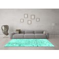 thumbnail image 3 of Ahgly Company Machine Washable Indoor Rectangle Abstract Turquoise Blue Contemporary Area Rugs, 4' x 6', 3 of 4