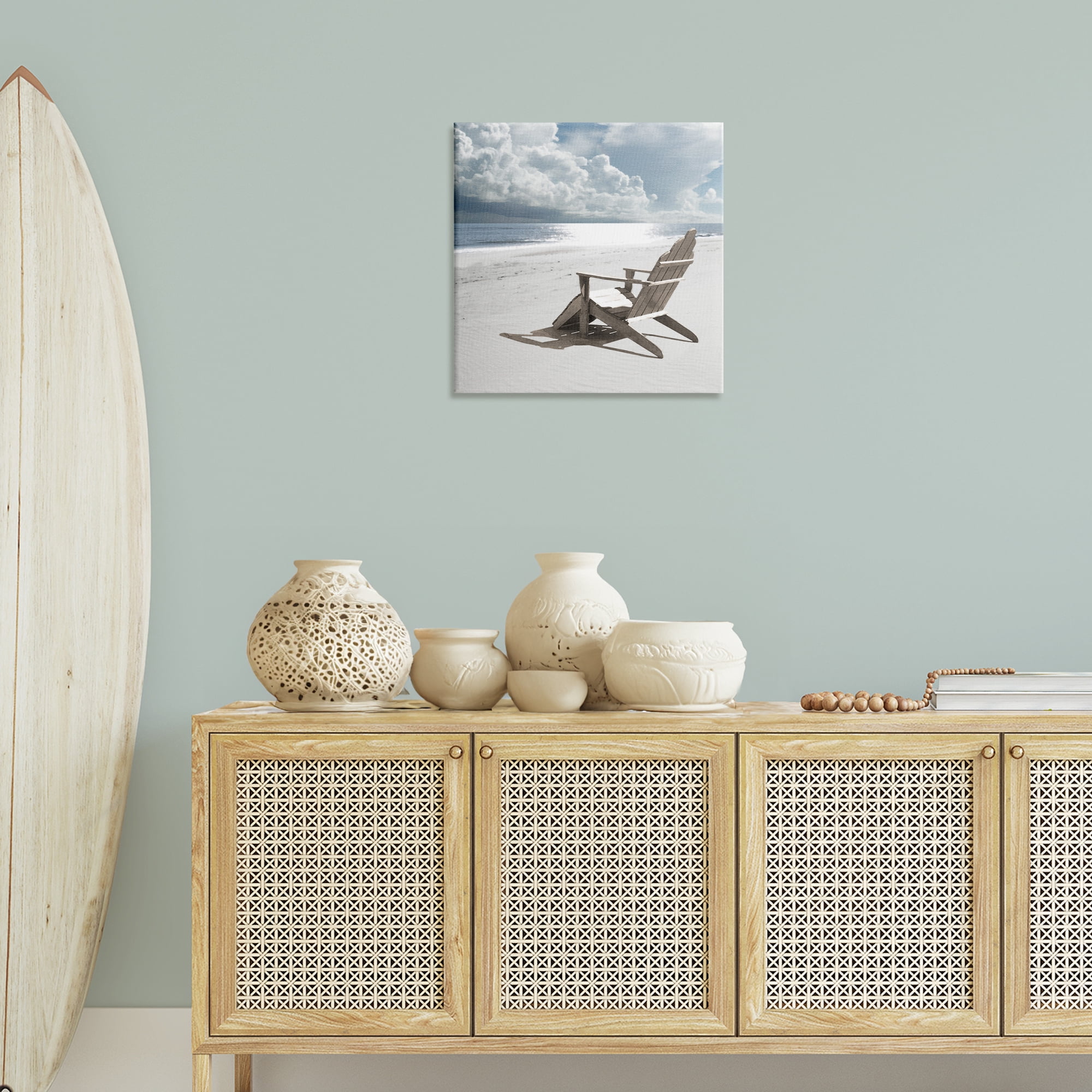 Stupell Industries Rolling Clouds Beach Coastal Photography Gallery Wrapped Canvas Art Print Wall Art, 24 x 24