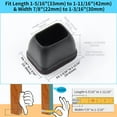 thumbnail image 4 of Ezprotekt 16 Pcs Chair Leg Caps Rectangle Chair Leg Sliders Furniture feet Covers with Felt Fit L :1.3-1.7", W: 0.9-12" (Black), 4 of 8