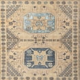 thumbnail image 1 of Ahgly Company Machine Washable Indoor Square Abstract Dark Almond Brown Area Rugs, 6' Square, 1 of 7