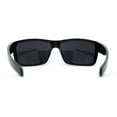thumbnail image 4 of Mens Wrap Around Rectangle Biker Plastic Sunglasses Shiny Black, 4 of 4