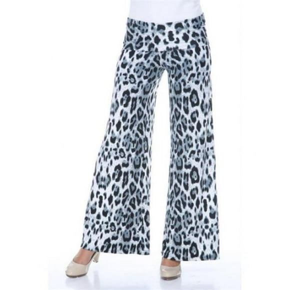 White Mark Printed Palazzo Pants- 94-Grey Cheetah - Small