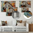 thumbnail image 4 of Designart "Collage of Vintage Zebras I" Animals Zebra Metal Wall Art, 4 of 5