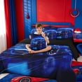 thumbnail image 4 of meiyoeat Blue Racing Car 7 Pieces Full Size Bedding Sets For Boys Kids,Outdoor Extreme Sports Full Size Bed in a Bag For Speed Games Lovers,Black Reversible, 4 of 7