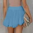 thumbnail image 5 of AherBiu Summer Shorts for Women Boho Ruffle Ruched Flowy Vacation Beach Wear Elastic High Waisted Lightweight Shorts, 5 of 8
