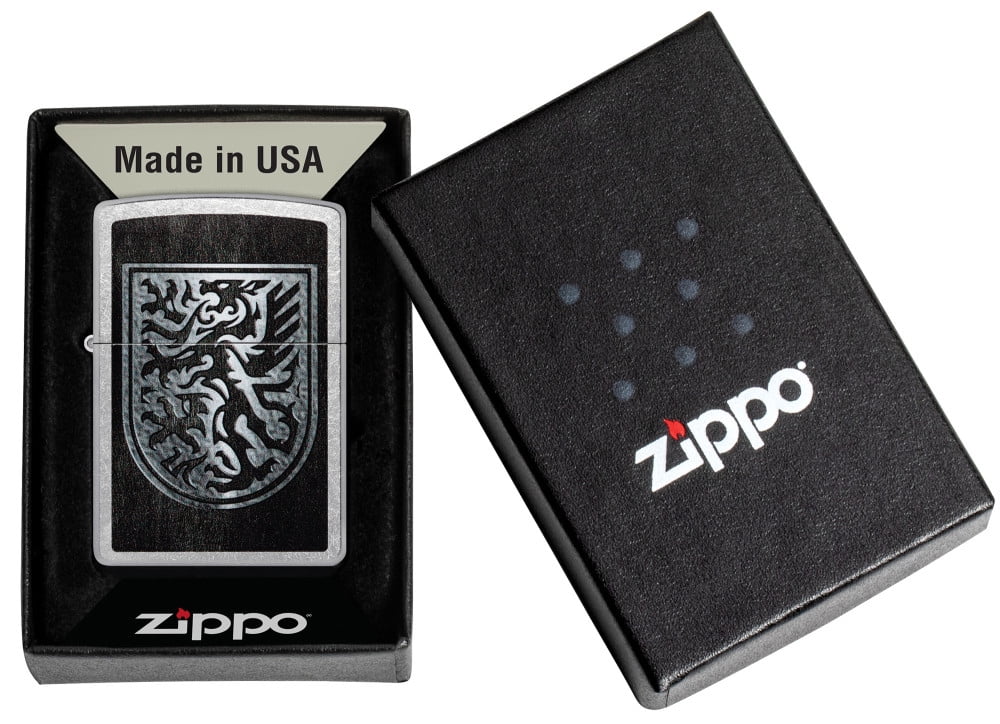 Pro-Cut ZIP-48730 2024 Zippo Dragon Shield Design Street Chrome Lighter