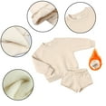 thumbnail image 3 of LYMAYTER Kids Unisex Fleece Outfit 2PCS Toddler Warm Solid Color Long Sleeve T-Shirt Tops + Jogging Shorts Set for 1-14 Y, 3 of 8