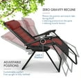 thumbnail image 2 of Hearth & Harbor Oversized Zero Gravity Chair, Padded Outdoor Lounge Chair with Headrest and Cup Holder, Black/Burgundy, 2 of 10