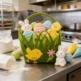 thumbnail image 3 of Tyidzon Easter Basket Felt Storage Baskets Fabric Storage Chick & Bunny Cube Organizer Egg Fruit Candy Basket for Easter Party Decorations, 3 of 6