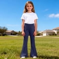 thumbnail image 4 of BFHHYA Girls Stretch Bell Bottoms Flare Pants Ruffle Bootcut Leggings Casual Cotton High Waist Pants for Girls Size 4-16 Years, 4 of 8