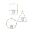 thumbnail image 4 of Set 3 Gold Wall Hanging Planters, Geometric Metal Boho Wall Decor, Modern Succulent Planter Pots, Herb Garden Containers, Decoration for Kitchen Living Room, Cool Room Wall Art, Hanging Vases, 4 of 9