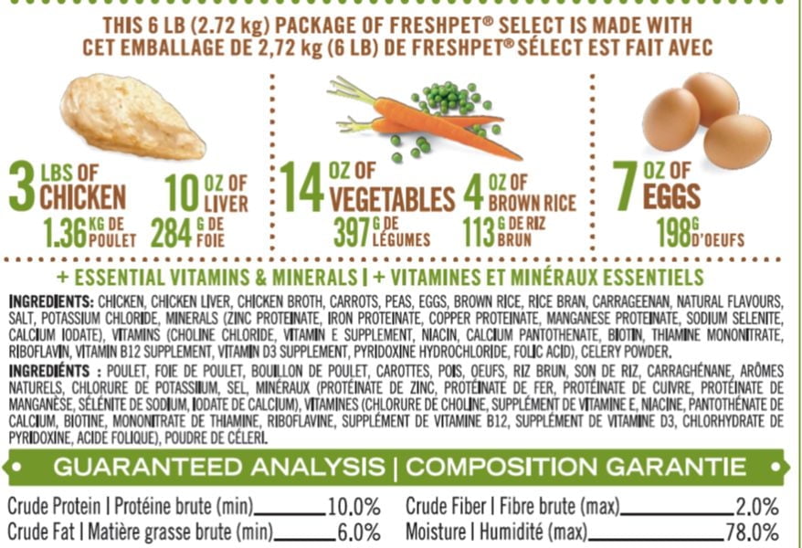 Nourriture pour chiens Select de Freshpet recette de poulet tendre 2,73 kg