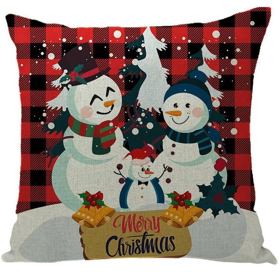 Yidarton Linen Christmas Pillowcase Car Sofa Cushion Cover Printing Pattern Pillow Case