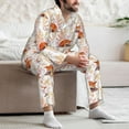 thumbnail image 7 of Naloa Cute Sleepy Fox Men’s Pajamas Set - Long Sleeve Button Down Sleep Shirt and Pajama Bottoms Sleepwear Set-Medium, 7 of 7