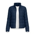 thumbnail image 4 of BXJX Womens Puffer Jackets, Lightweight Full Zip Long Sleeve Stand up Collar Winter Outerwear with Pockets Navy Size 2XL, 4 of 8