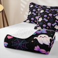 thumbnail image 4 of Feelyou Cute Ghost Lollipop Quilt Full, Kawaii Halloween Spider Web Full Bedspread Sets, 3 Pieces, 1 Comforter and 2 Pillowcases, 4 of 7