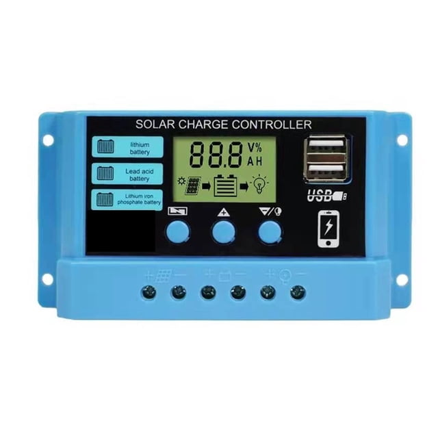 10A 20A 30A 12V 24V MPPT Solar Charge Controller 50VDC PV Regulator Colorful Screen
