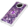 thumbnail image 5 of for Xiaomi Redmi Note 9 5G Case, Creativity Clear Quicksand Glitter Flowing Liquid Floating Soft TPU Case w/Stand Bling Diamond Sparkle Phone Cover for Xiaomi Redmi Note 9 5G  Purple, 5 of 13