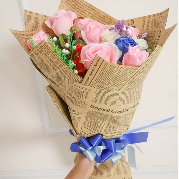 FOLOYORI Craft Wrapping Paper For Flower Bouquet Black 20Pcs 70Cm X 50Cm Retro Style present Packaging