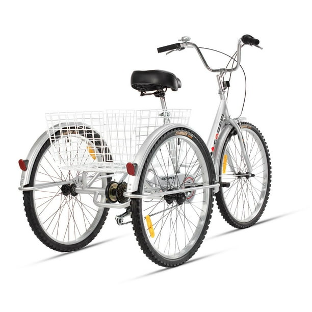 Bicicleta R26 7 Velocidades Tricicleta con Canasta Trasera plateado M Gospel PL7001 P Walmart en linea