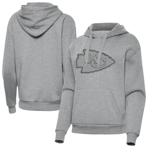 Women's Antigua  Heather Gray Kansas City Chiefs Victory Hoodie