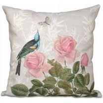 Simply Daisy 16" x 16" Asian Rose Floral Print Pillow