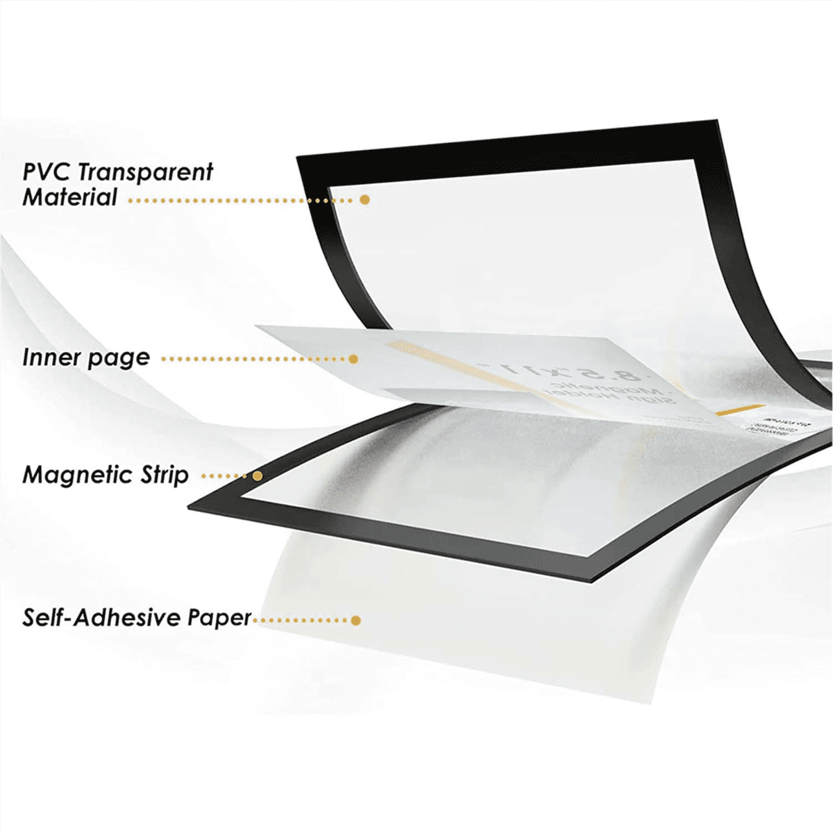 Sign Holder 8.5 x 11 Wall Mount, Magnetic Clear Plastic Sign