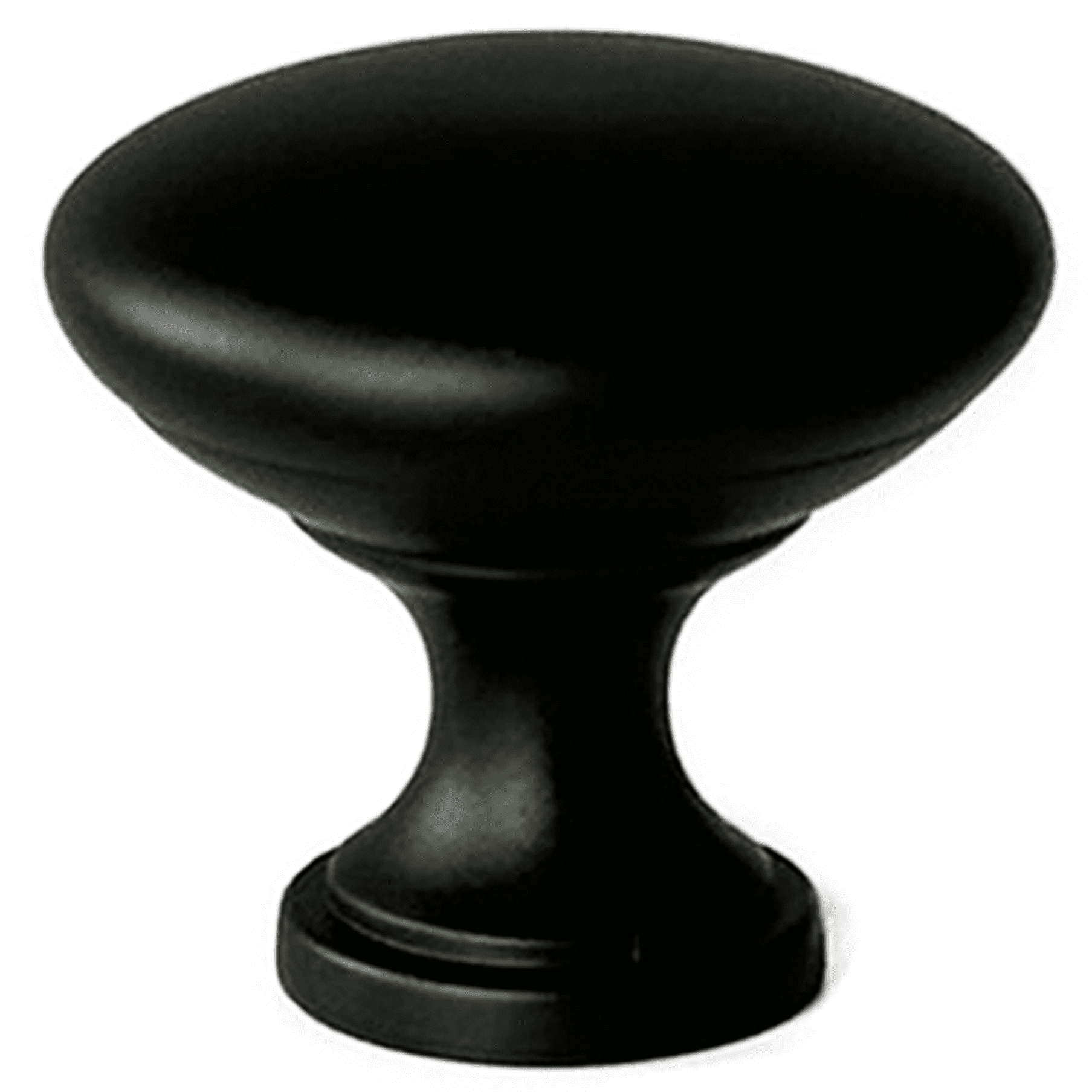 Mainstays Matte Black Round Mushroom Knob, Steel, 10 Pack
