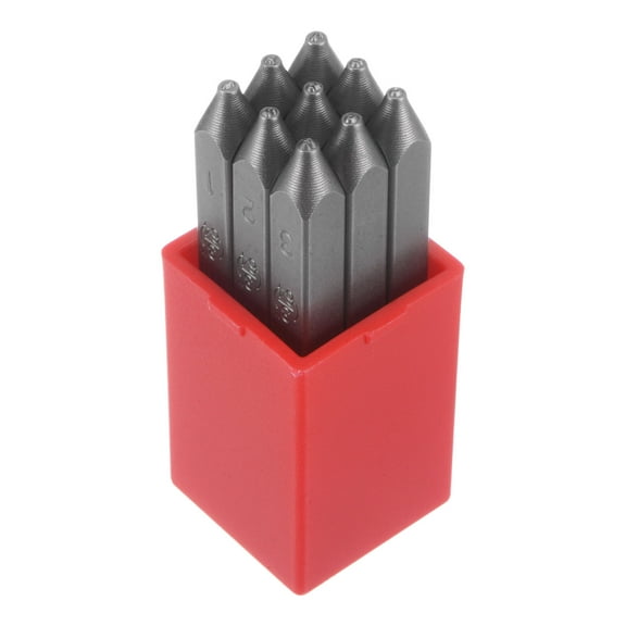 9pcs Metal Number Stamp 1mm Steel for Metal Plastic Wood Leather