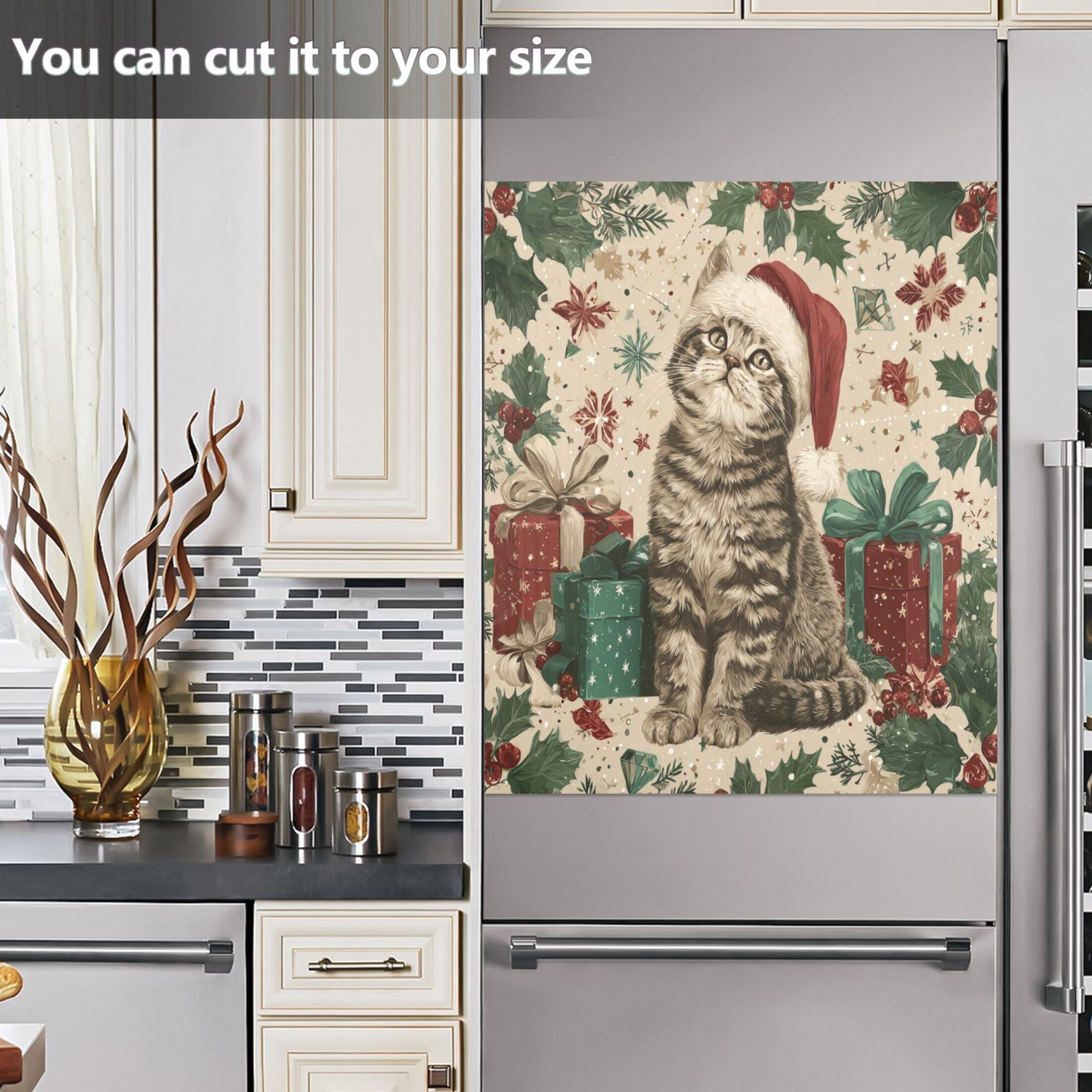 Dishwasher Sticker Magnetic Dishwasher Sticker Magnetic Decorative Sticker Refrigerator Sticker Dishwasher Decorative Stickers Magical Christmas Black Cat