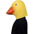 thumbnail image 2 of Máscara de cabeza de pato, máscara de cabeza de animal de lujo de novedad de Halloween, máscara de pato amarillo lindo de látex para juego de disfraces (amarillo) brillar Juguete, 2 of 6
