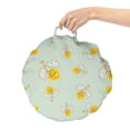 thumbnail image 2 of Bees Round Floor Cushion with Handle, Honeycomb Animals Color Splashes Art Hearts Floral Ornaments, Decorative Pillow for Living Room & Dorms, 18" Round, Pale Green Earth Yellow, by Ambesonne, 2 of 4