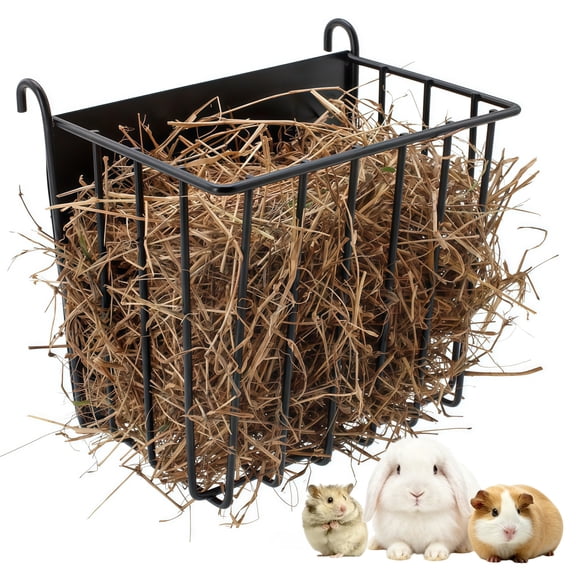 Guinea Pig Hay Feeder,Rabbit Hay Feeder with Heavy-Duty Metal Frame Hay Holder,for Bunny, Guinea Pigs,Chinchillas-6.9x4.7x6.6 inch