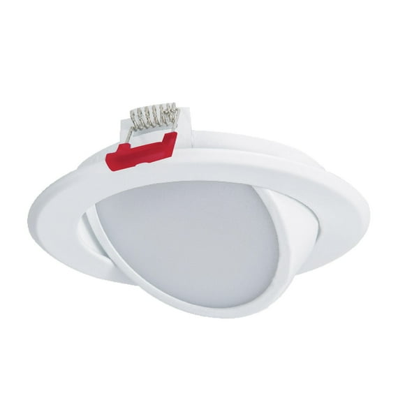 Nadair, 4’’ LED Gimbal Recessed Ultra Slim Lights, 3 Built-in Color Temperature (3K/4K/5K), 1-Pack, IC Rated, Dimmable, 9W=50W, 550 Lumens, Quick Connect System, White Finish