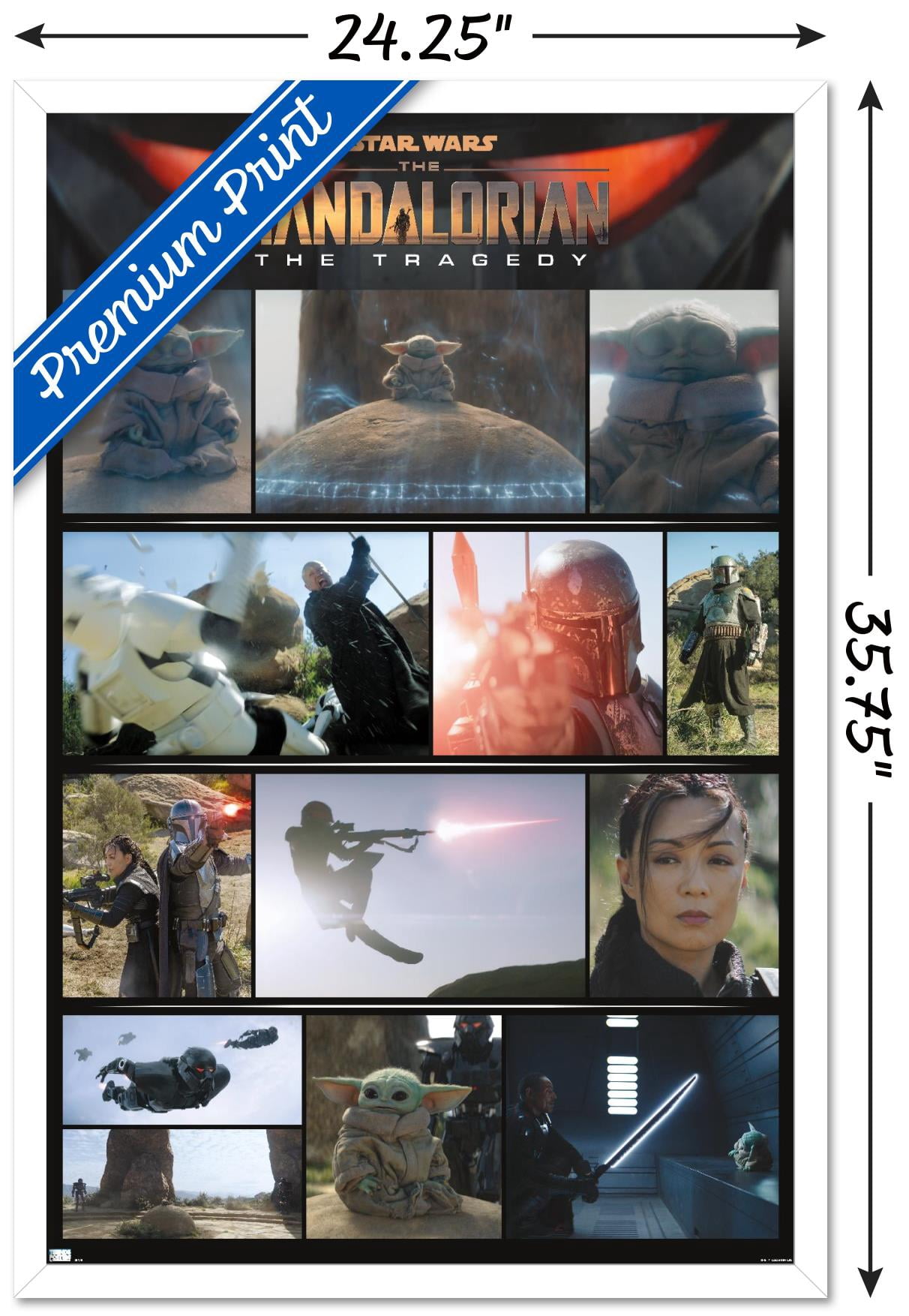Star Wars: The Mandalorian Season 2 - Chapter 14 Grid Wall Poster, 22.375" x 34", Framed