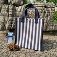 thumbnail image 6 of Lusa Large Capacity Canvas Tote Bags Simple and Stylish Color Blocking Durable Travel Handbags for Everyday Use Durable Spacious Carryall Bag for Shopping Travel Blue L, 6 of 8