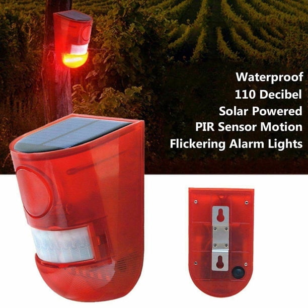 Ruiya Solar Alarm LED Light Solar Strobe Light Wireless Motion Sensor Detector Outdoor Leds Flash Warning Strobe System For Home Farm