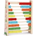 thumbnail image 1 of Ábaco de cuentas de madera para niños pequeños con 100 cuentas para contar, marco de números, ábaco, juguete de aprendizaje de matemáticas, regalo, 1 of 5