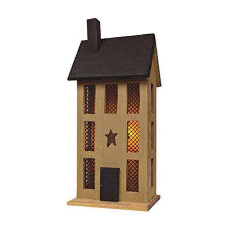 Upc 846528003815 Primitive Country Rustic Tall Mustard Saltbox Lighted House Upcitemdb Com