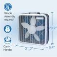 thumbnail image 6 of Lasko Air Flex 20" 3-Speed 2-in-1 Box Fan and Air Purifier in One, White, FF305, 6 of 9