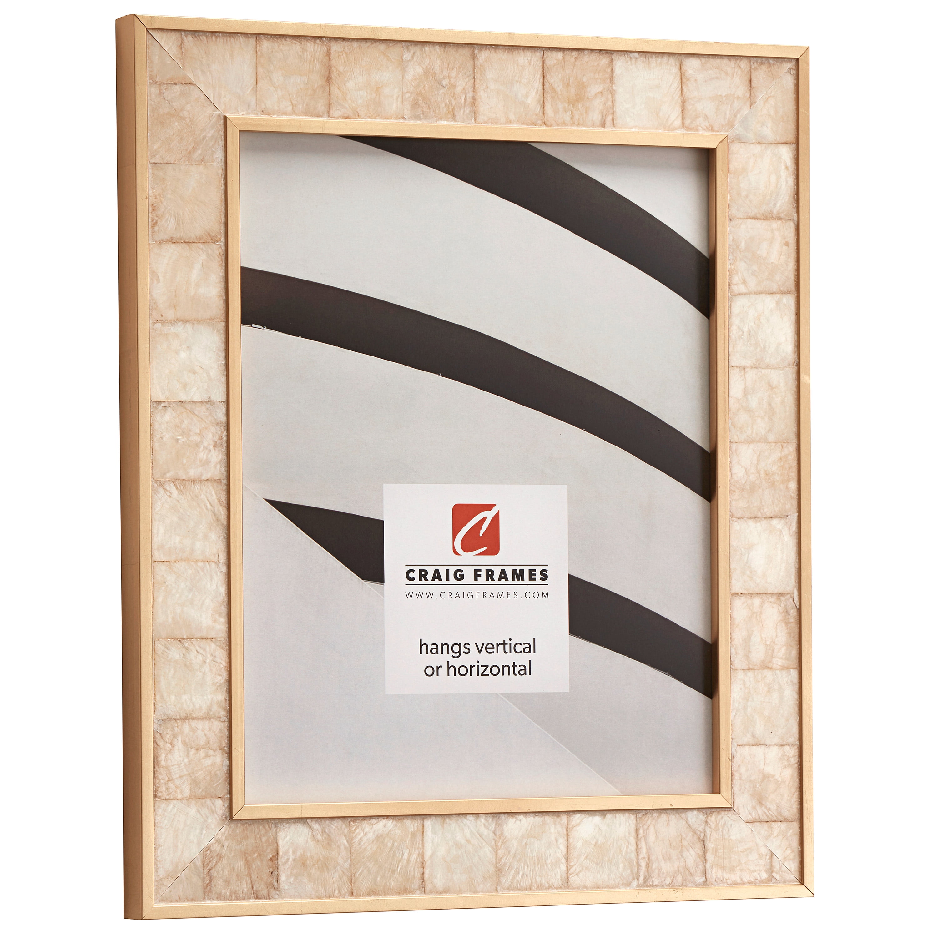 Craig Frames Opulence, 22x28 inch Gold Mother of Pearl Picture Frame Matted for a 18x24 Photo