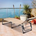 thumbnail image 2 of Costway Tumbona Ajustable Plegable Silla Reclinable de Playa con Cojines para Acostarse Boca Abajo/Arriba y Cavidad Facial Beige, 2 of 6