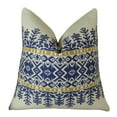thumbnail image 5 of Thomas Collection Embroidered Aztec Blue White Yellow Tribal Pillow - 11071, 5 of 5