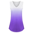 thumbnail image 2 of YAGHYAGH Womens Sleeveless V Neck Blouse T Shirt Gradient Color Tank Top, 2 of 4