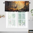 thumbnail image 2 of Forest Deer Printed Window Curtains Valances for Kitchen Fall Hunting Theme Elk Wild Animal Country Rustic Farmhouse Privacy Decorative Rod Pocket Short Window Valance Curtains 54 by 18 in, 2 Panel, 2 of 6