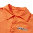 thumbnail image 5 of Biezeib Women Halloween Prisoner Costume Long Sleeve Button Down Overalls Jumpsuit Jail Criminal Clothes, 5 of 6