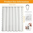 thumbnail image 6 of Dznils Black Scalloped Boho Shower Curtain with Hooks, Water-Repellent Thick Linen Fabric Bathroom Curtain, White, 72" x 72", 6 of 7